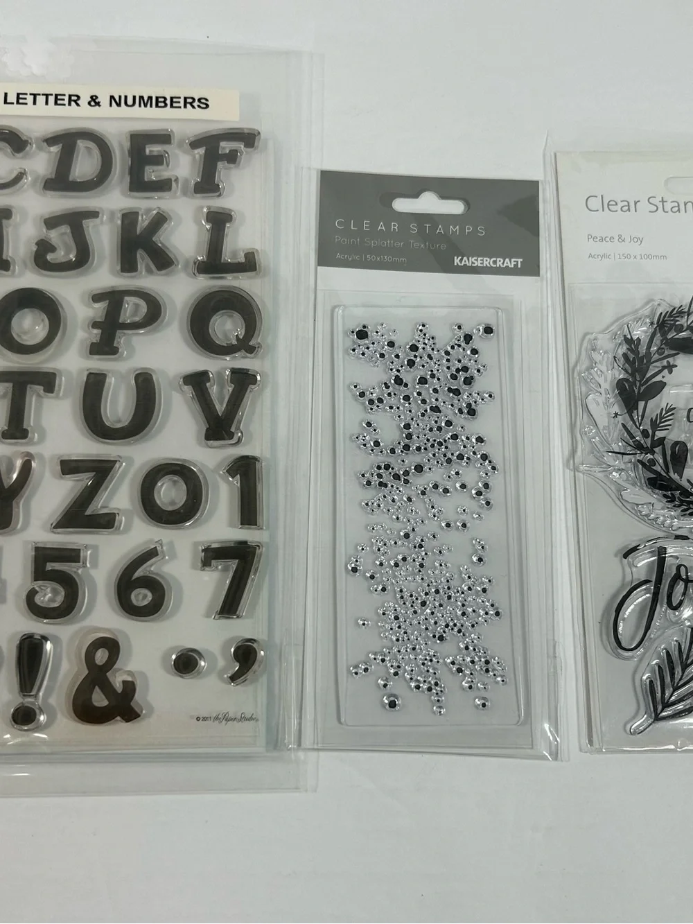Bundle of 3 clear stamps scrapbooking cardmaking holiday celebrations numbers
